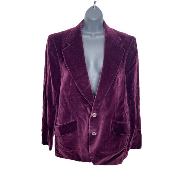 Vintage 1970s Hardy Amies Purple Velvet Blazer Jacket Retro
